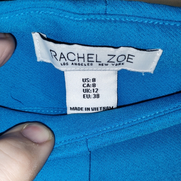 Rachel Zoe Women's Vibrant Blue Straight Leg Pull On Pants SZ 8 - Picture 2 of 4